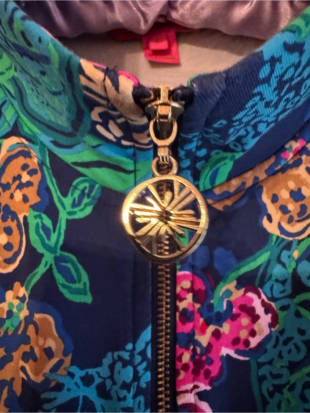 EUC LILLY PULITZER Leona Zip-up Jacket LOW TIDE NAVY LIFE OF THE PARTY, Size LAR - Picture 9 of 14